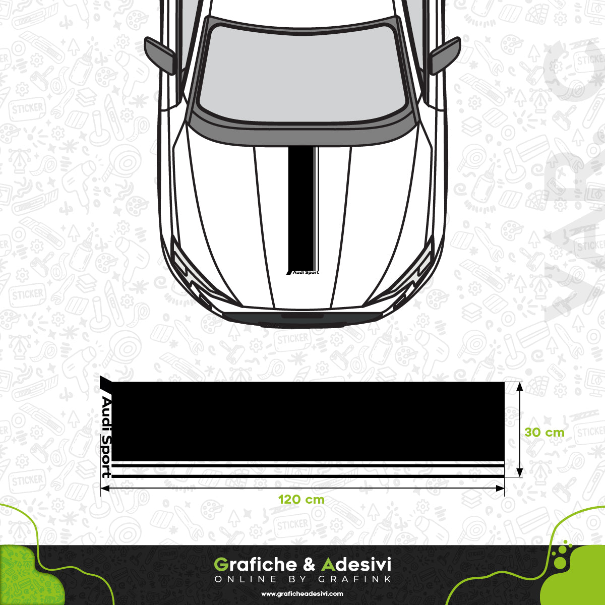 Audi Sport - Fascia Striscia Cofano