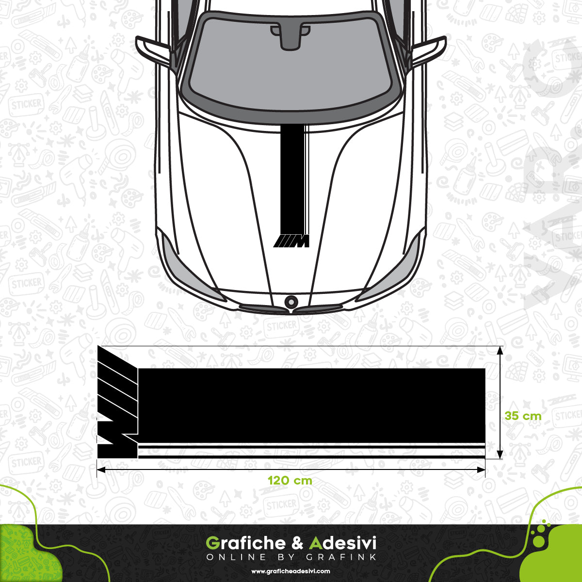 BMW M Sport - Fascia Striscia Cofano