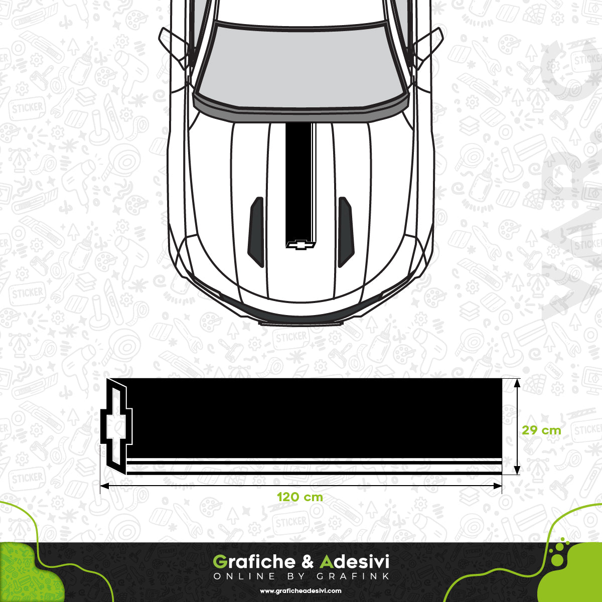 Chevrolet - Fascia Striscia Cofano