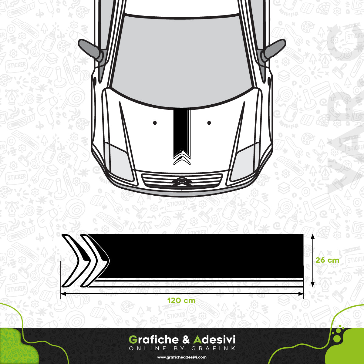 Citroen - Fascia Striscia Cofano