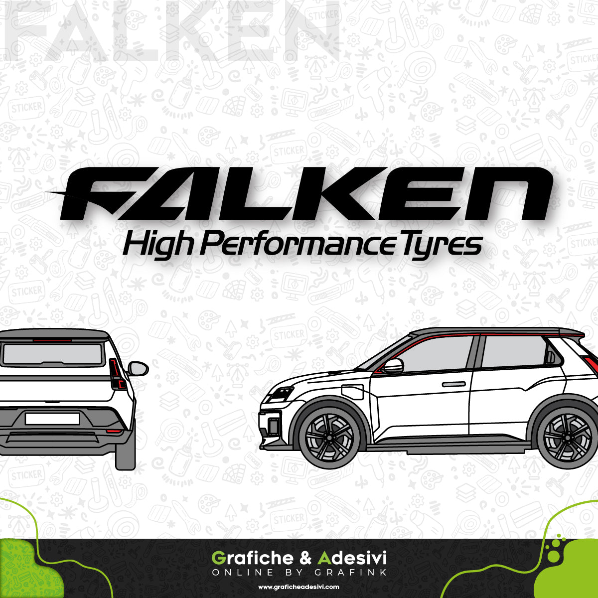 Adesivo Portiera Cofano o Baule - Falken