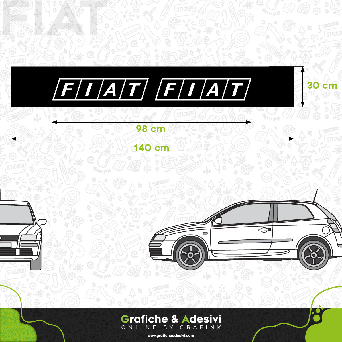 Fascia Adesiva Striscia Parasole - Fiat Classico Vintage
