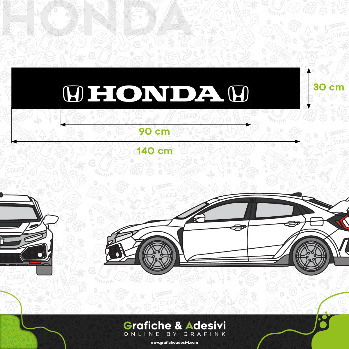 Fascia Adesiva Striscia Parasole - Honda