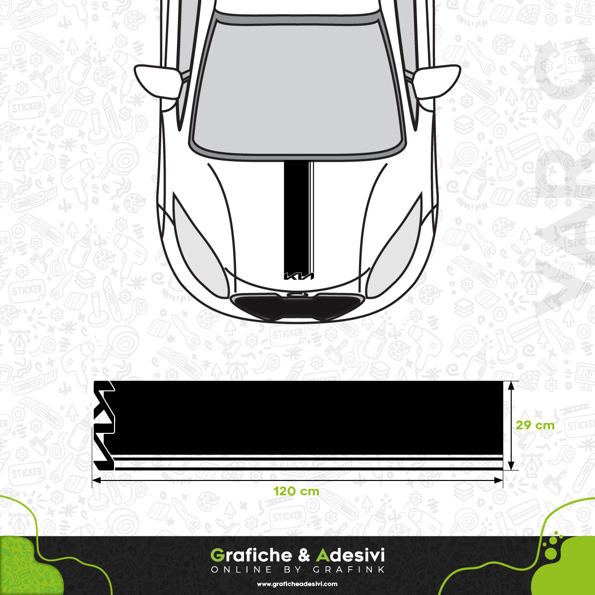 Kia - Fascia Striscia Cofano