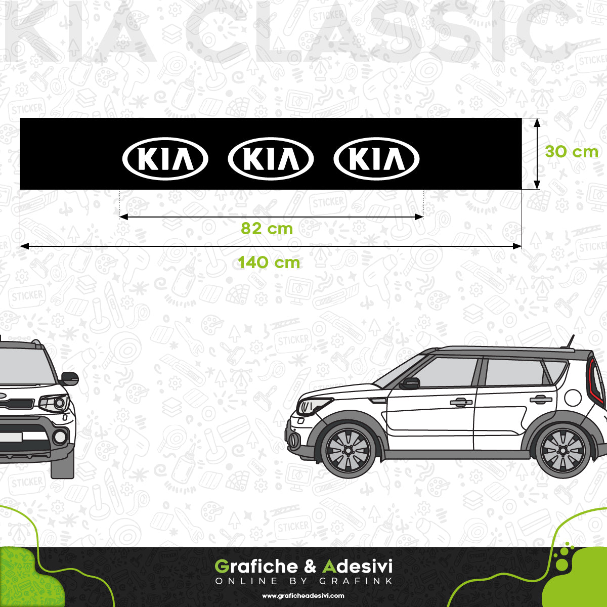 Fascia Adesiva Striscia Parasole - Kia Classico