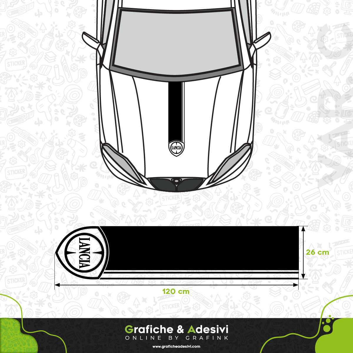 Lancia - Fascia Striscia Cofano