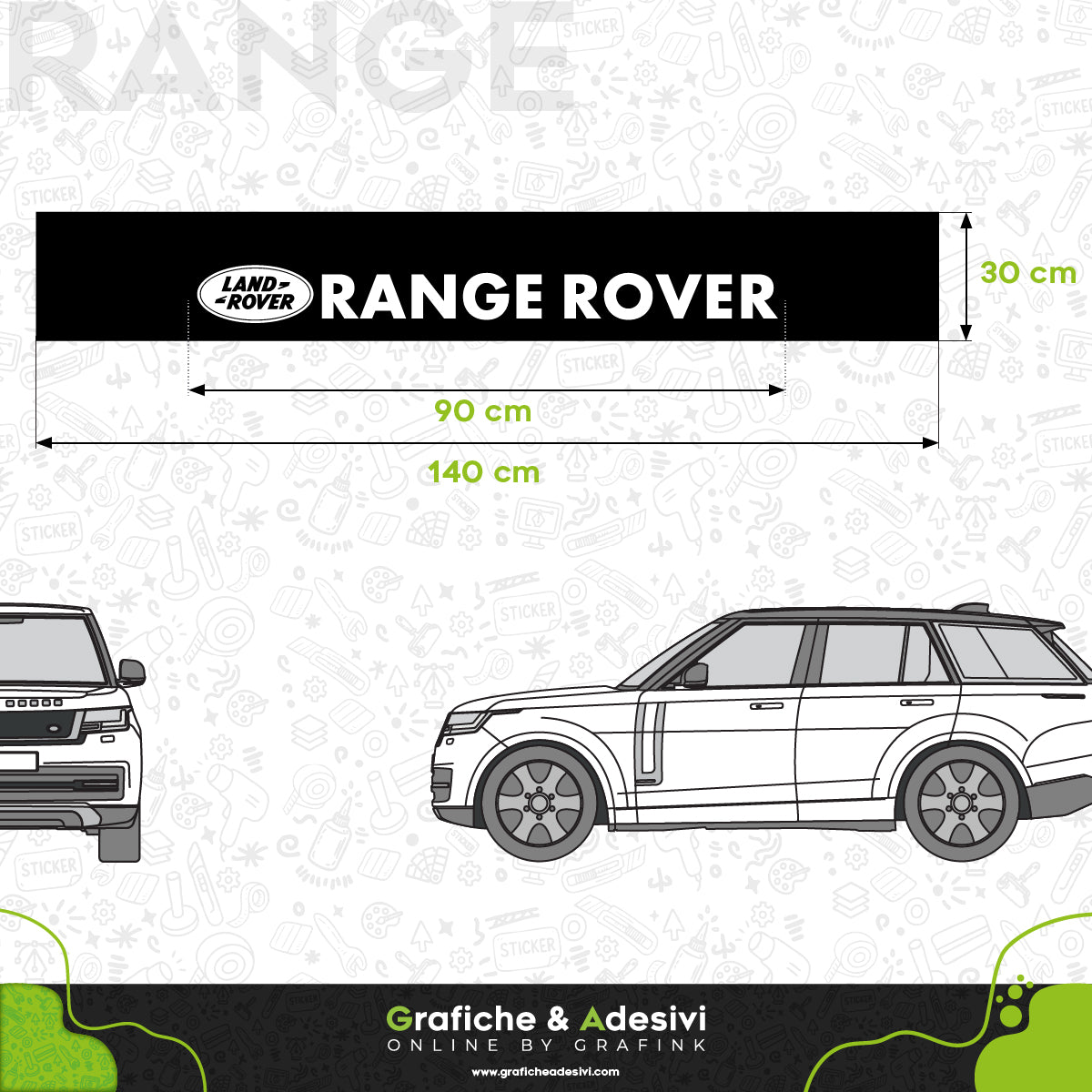 Fascia Adesiva Striscia Parasole - Land Rover Range