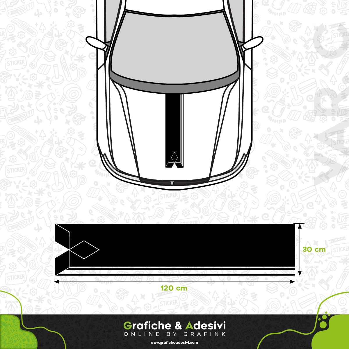 Mitsubishi - Fascia Striscia Cofano