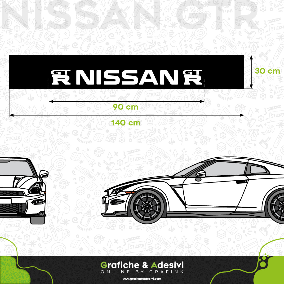 Fascia Adesiva Striscia Parasole - Nissan GTR