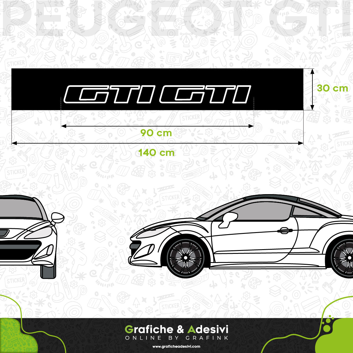 Fascia Adesiva Striscia Parasole - Peugeot GTI