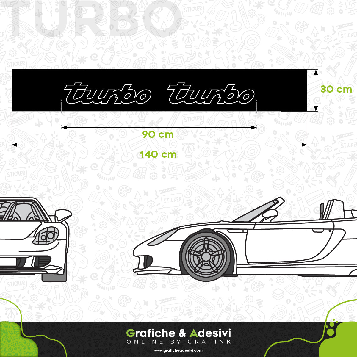 Fascia Adesiva Striscia Parasole - Porsche Turbo