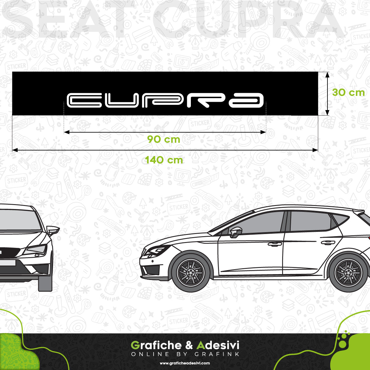Fascia Adesiva Striscia Parasole - Seat Cupra