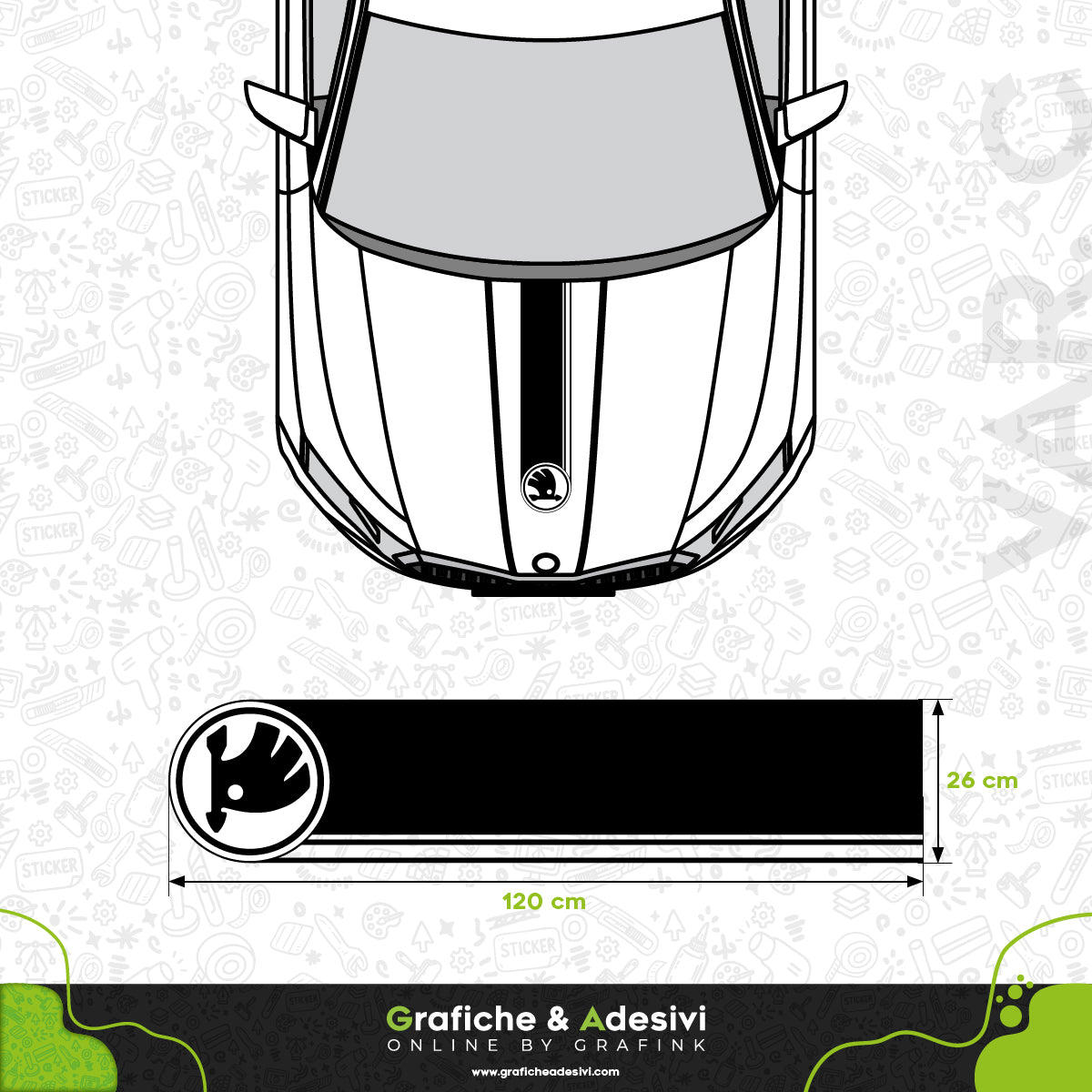 Skoda - Fascia Striscia Cofano