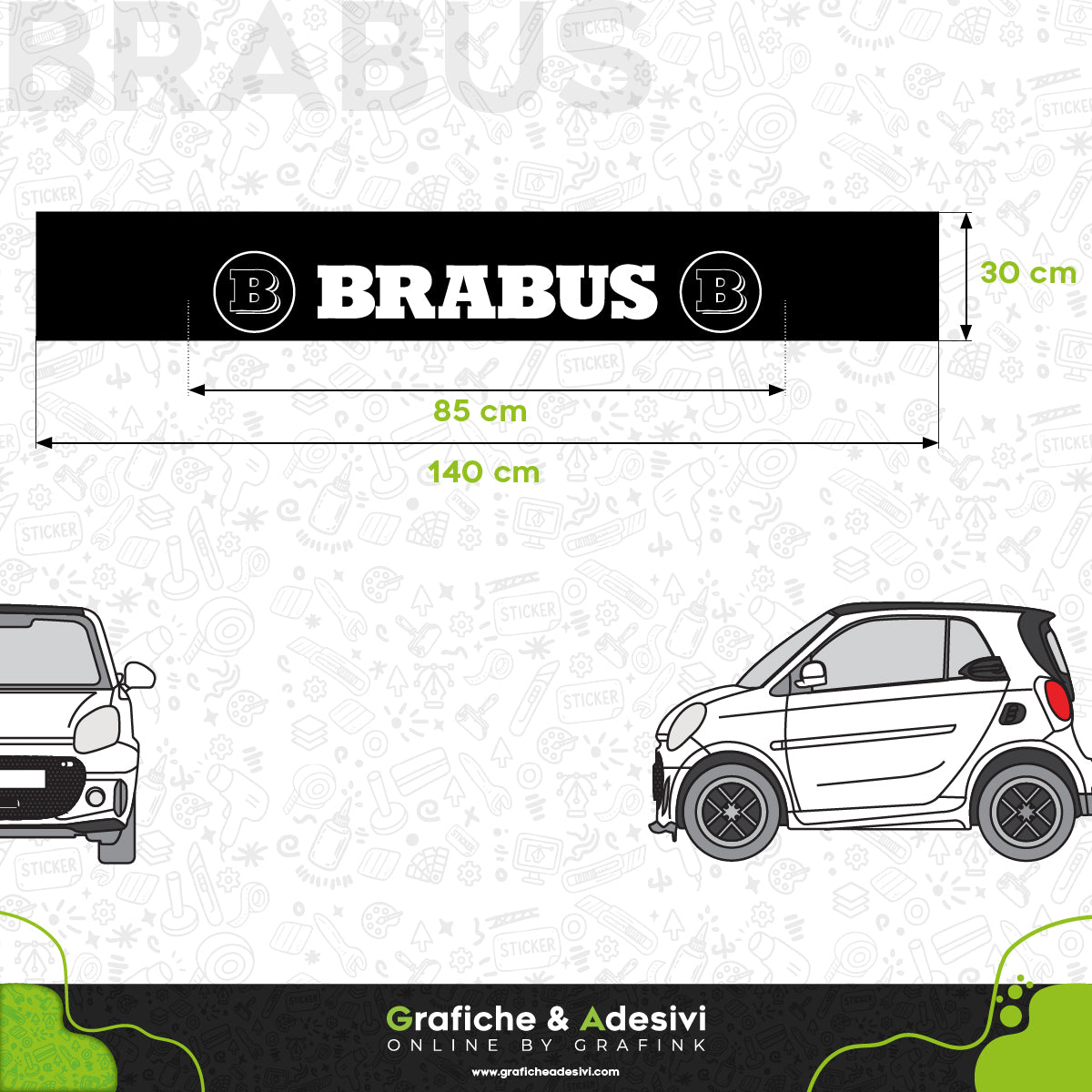 Fascia Adesiva Striscia Parasole - Smart Brabus