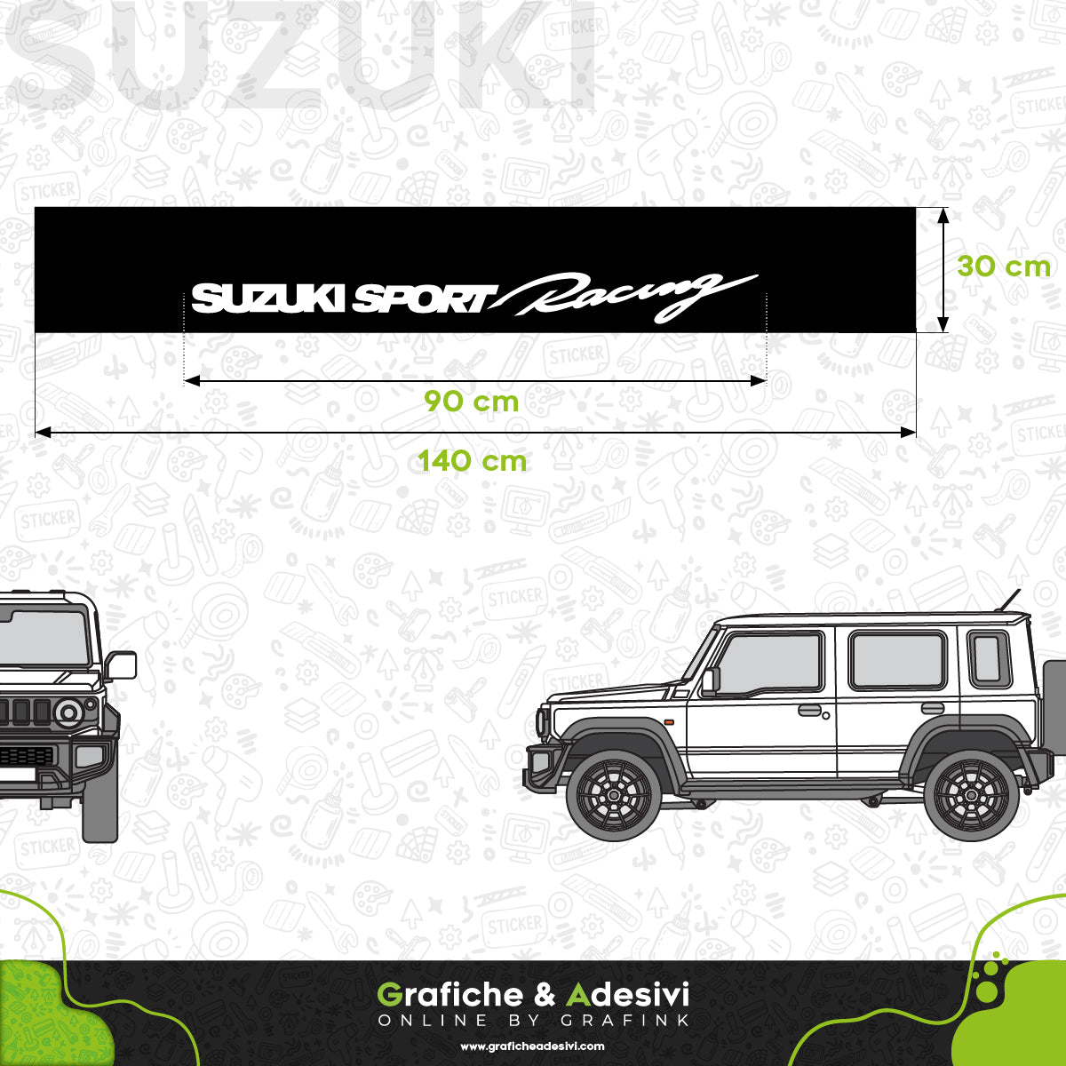 Fascia Adesiva Striscia Parasole - Suzuki Sport Racing