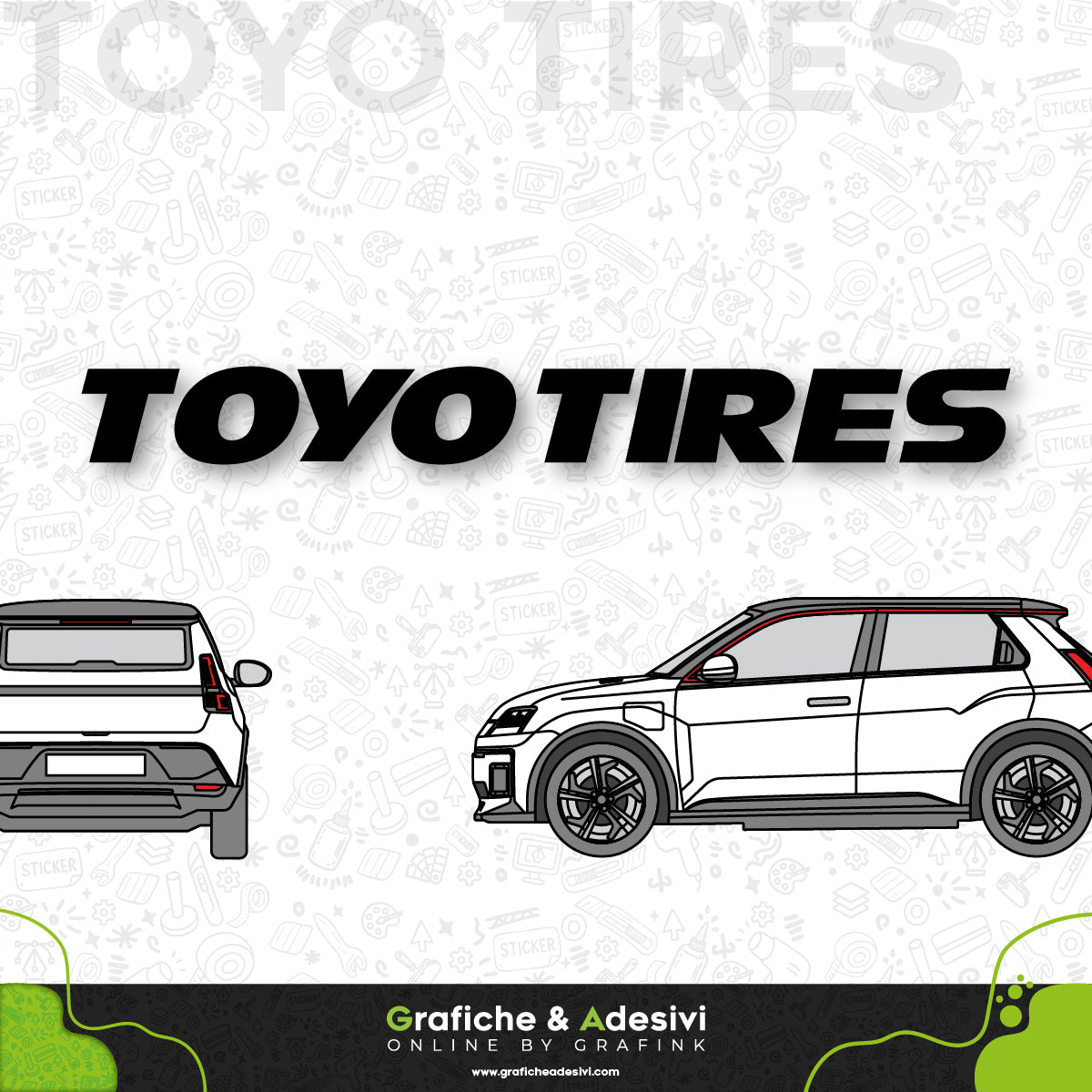 Adesivo Portiera Cofano o Baule - Toyo Tires