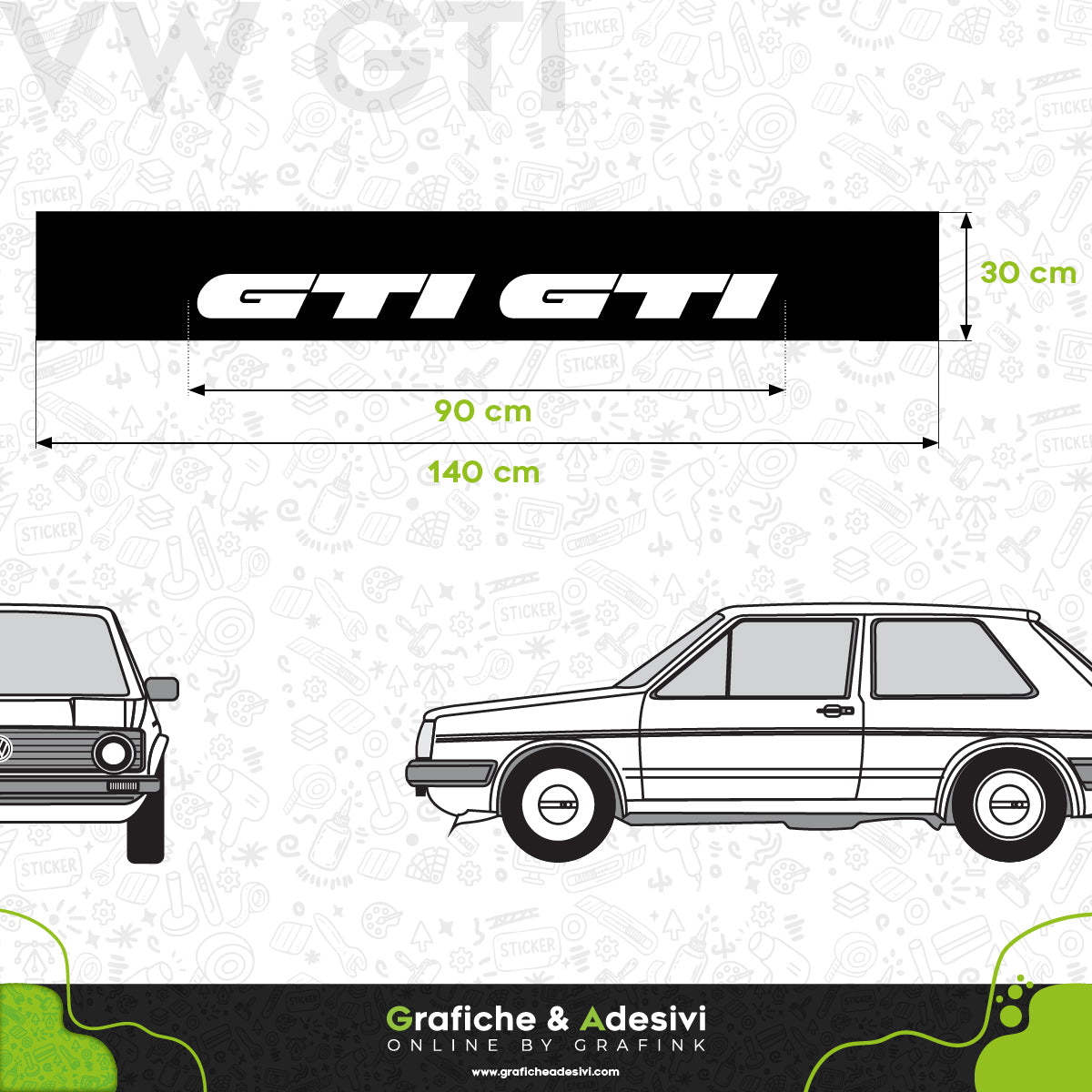 Fascia Adesiva Striscia Parasole - VW Volkswagen GTI