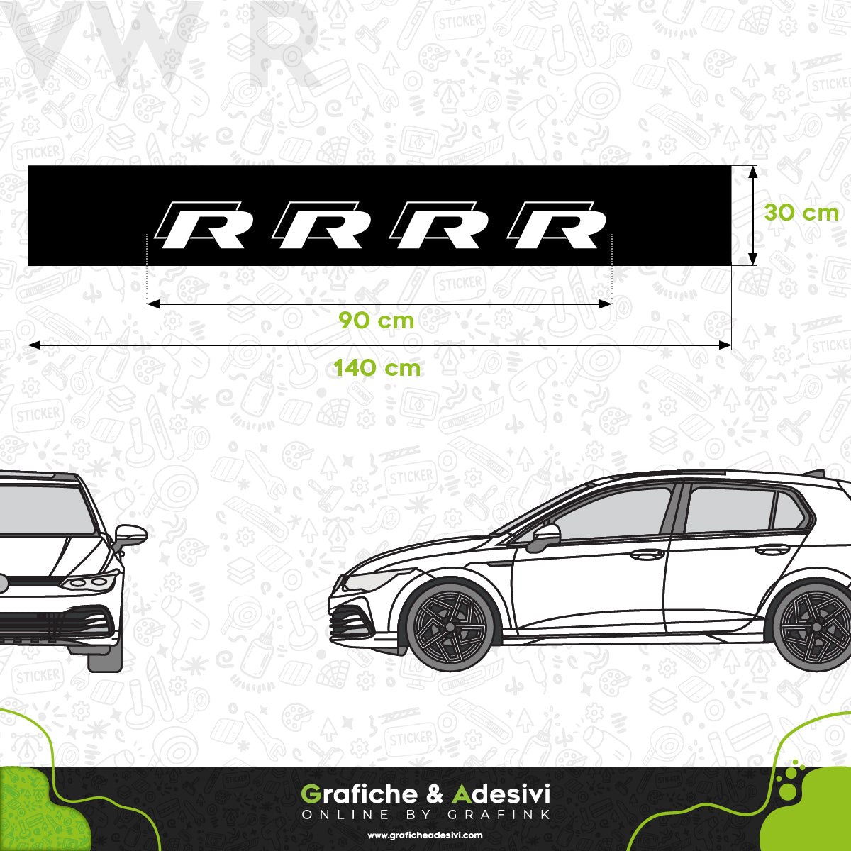 Fascia Adesiva Striscia Parasole - VW Volkswagen R