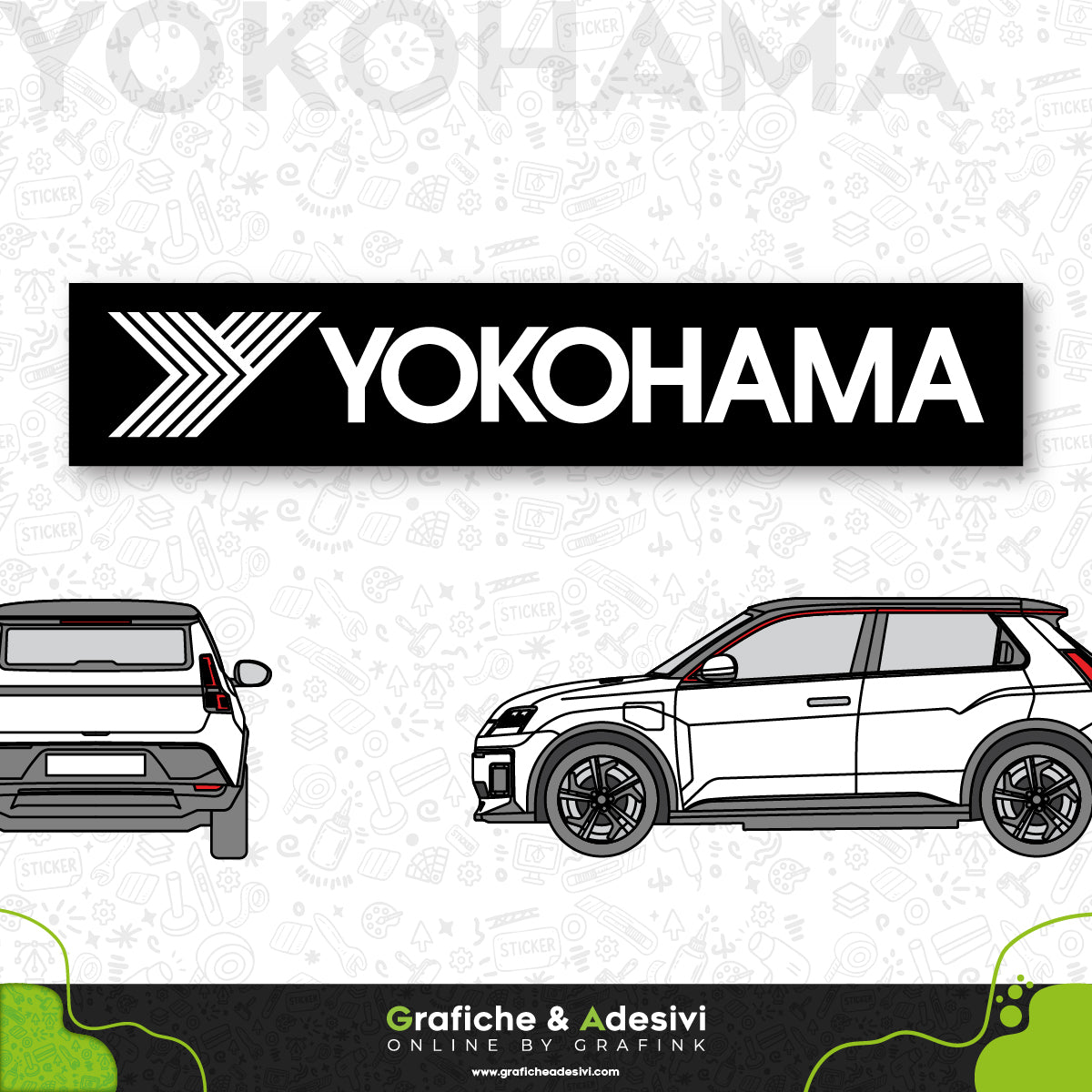 Adesivo Portiera Cofano o Baule - Yokohama