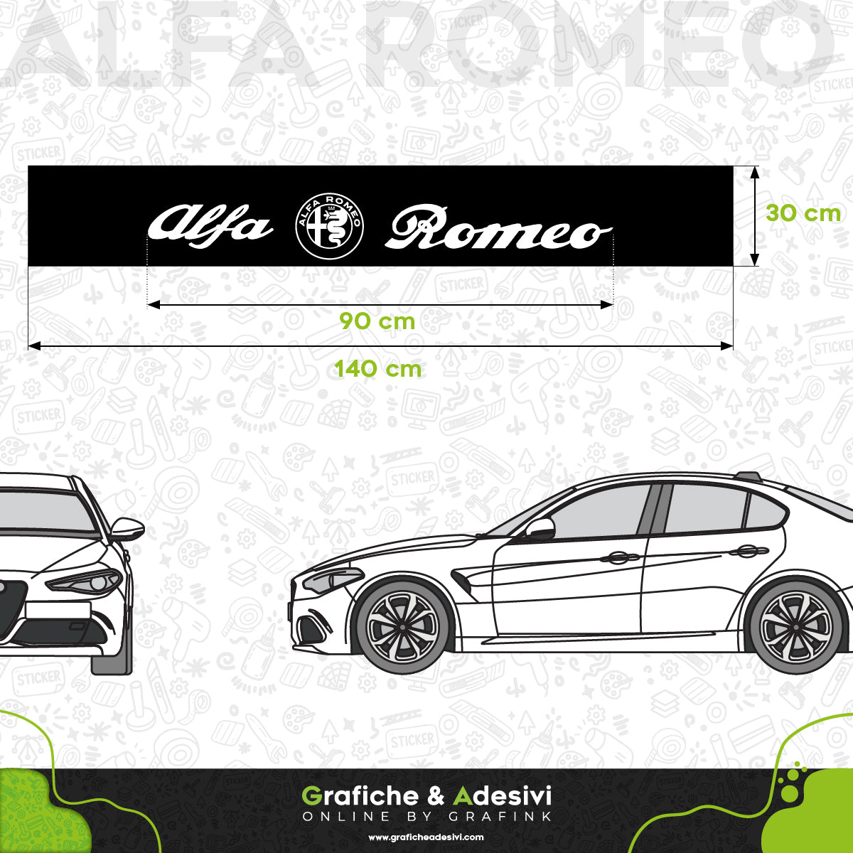 Fascia Adesiva Striscia Parasole - Alfa Romeo