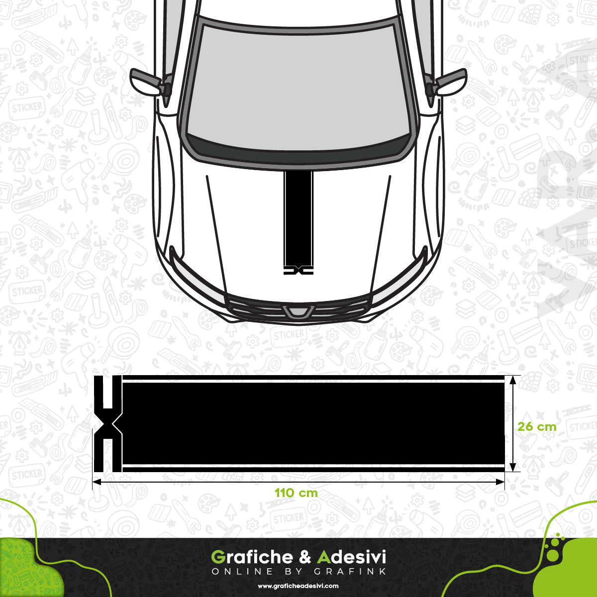 Dacia - Fascia Striscia Cofano