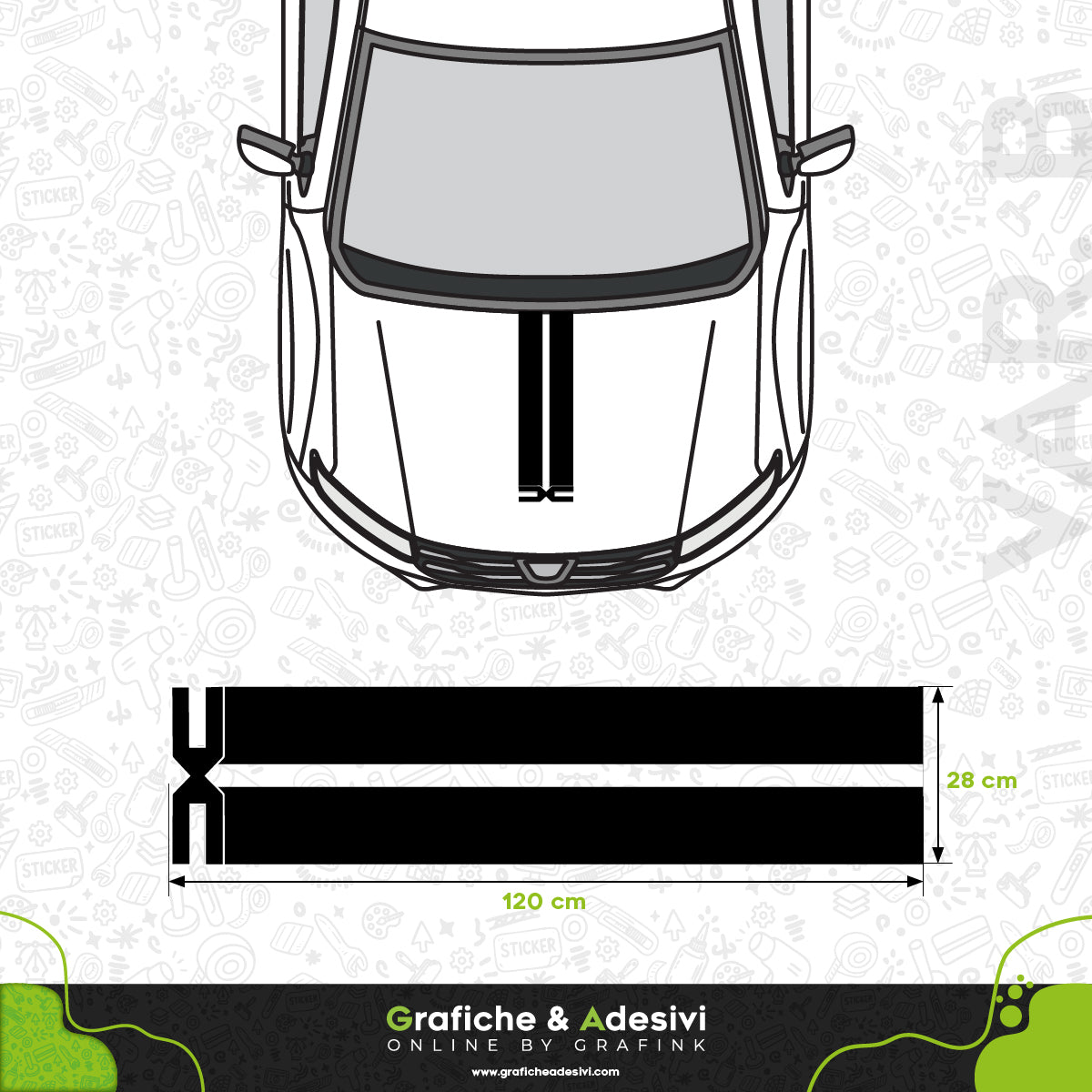 Dacia - Fascia Striscia Cofano
