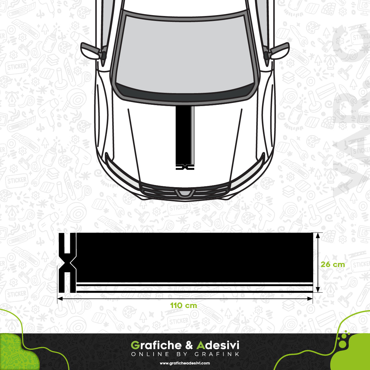 Dacia - Fascia Striscia Cofano