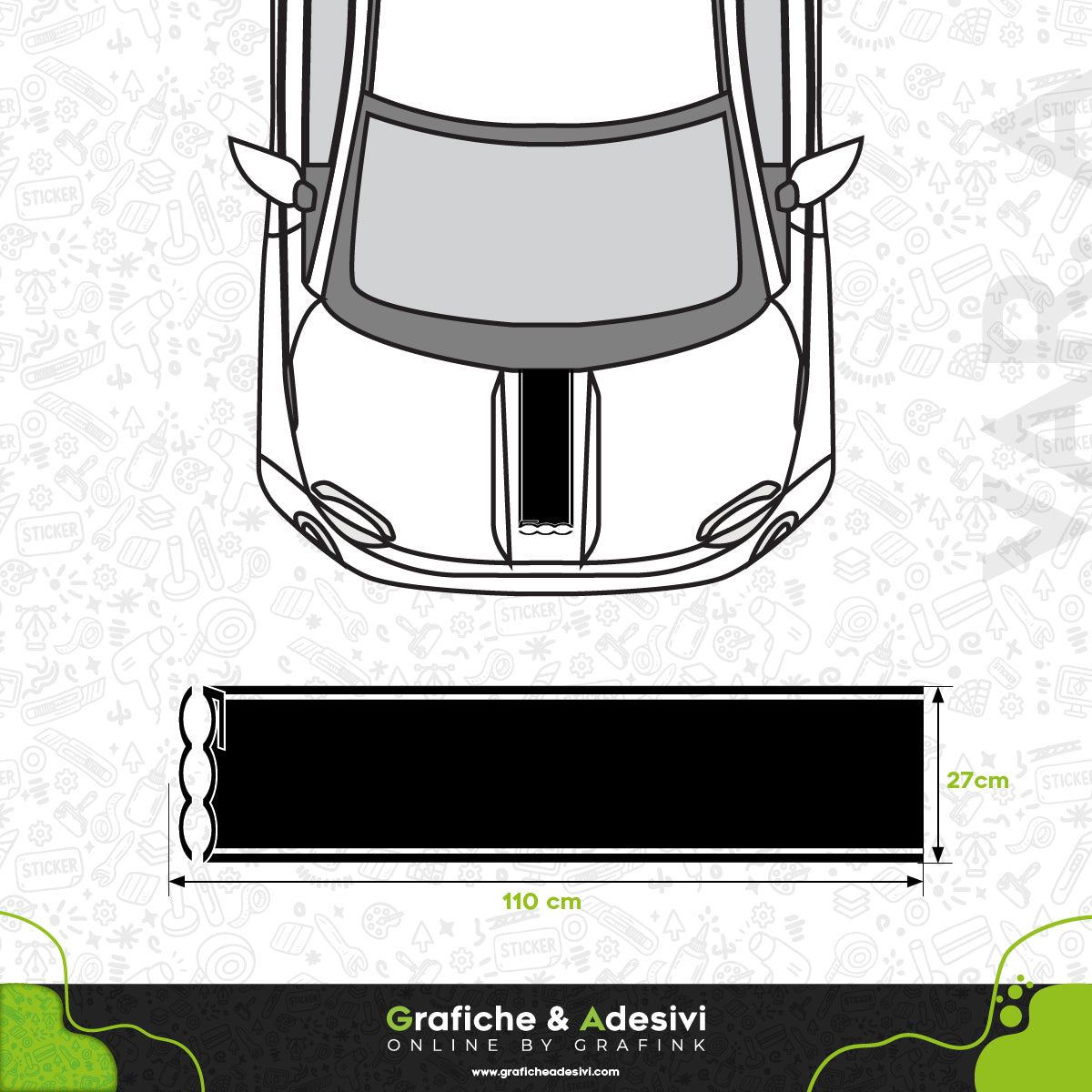 Fiat 500 - Fascia Striscia Cofano