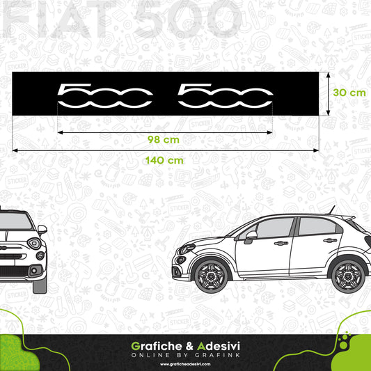 Fascia Adesiva Striscia Parasole - Fiat 500