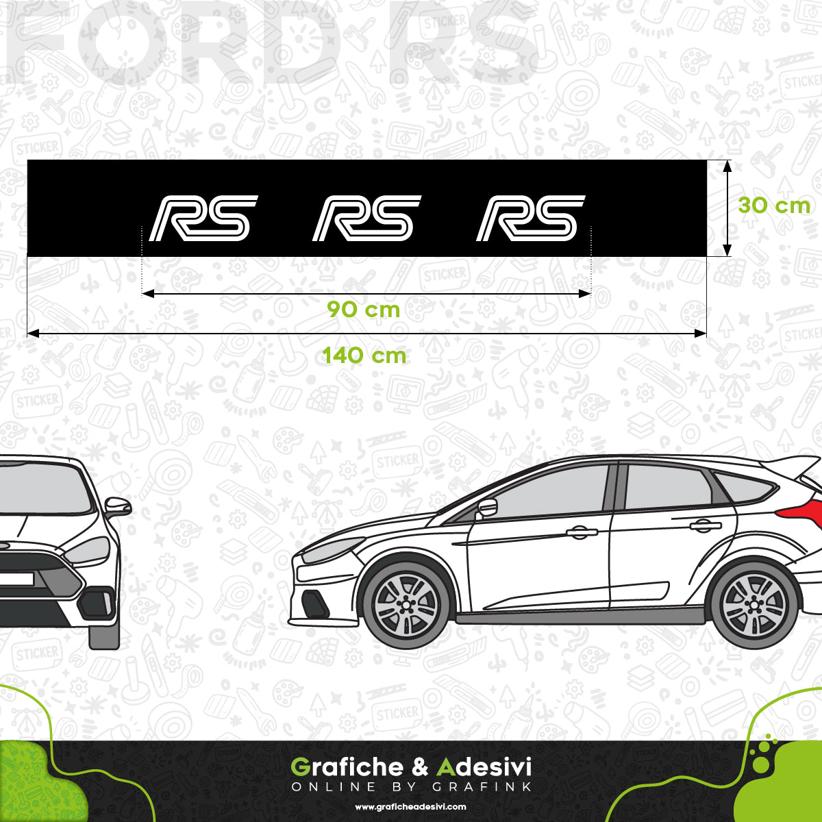 Fascia Adesiva Striscia Parasole - Ford RS