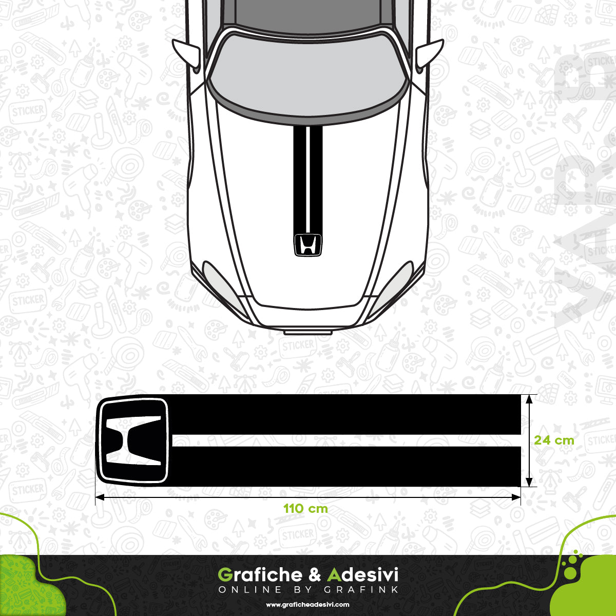 Honda - Fascia Striscia Cofano