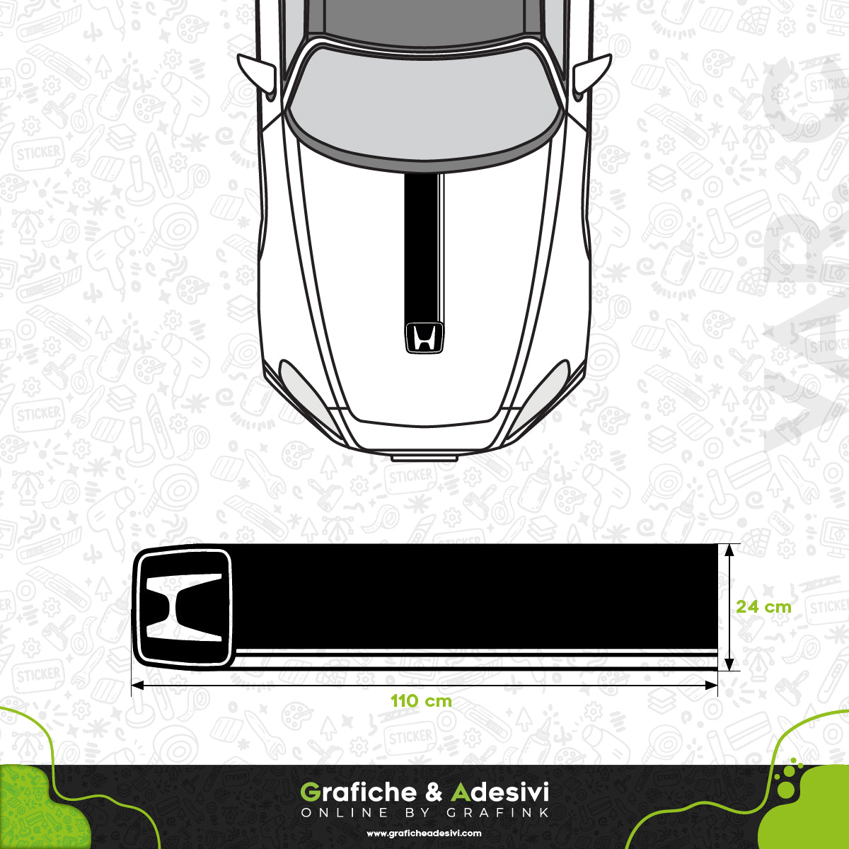 Honda - Fascia Striscia Cofano