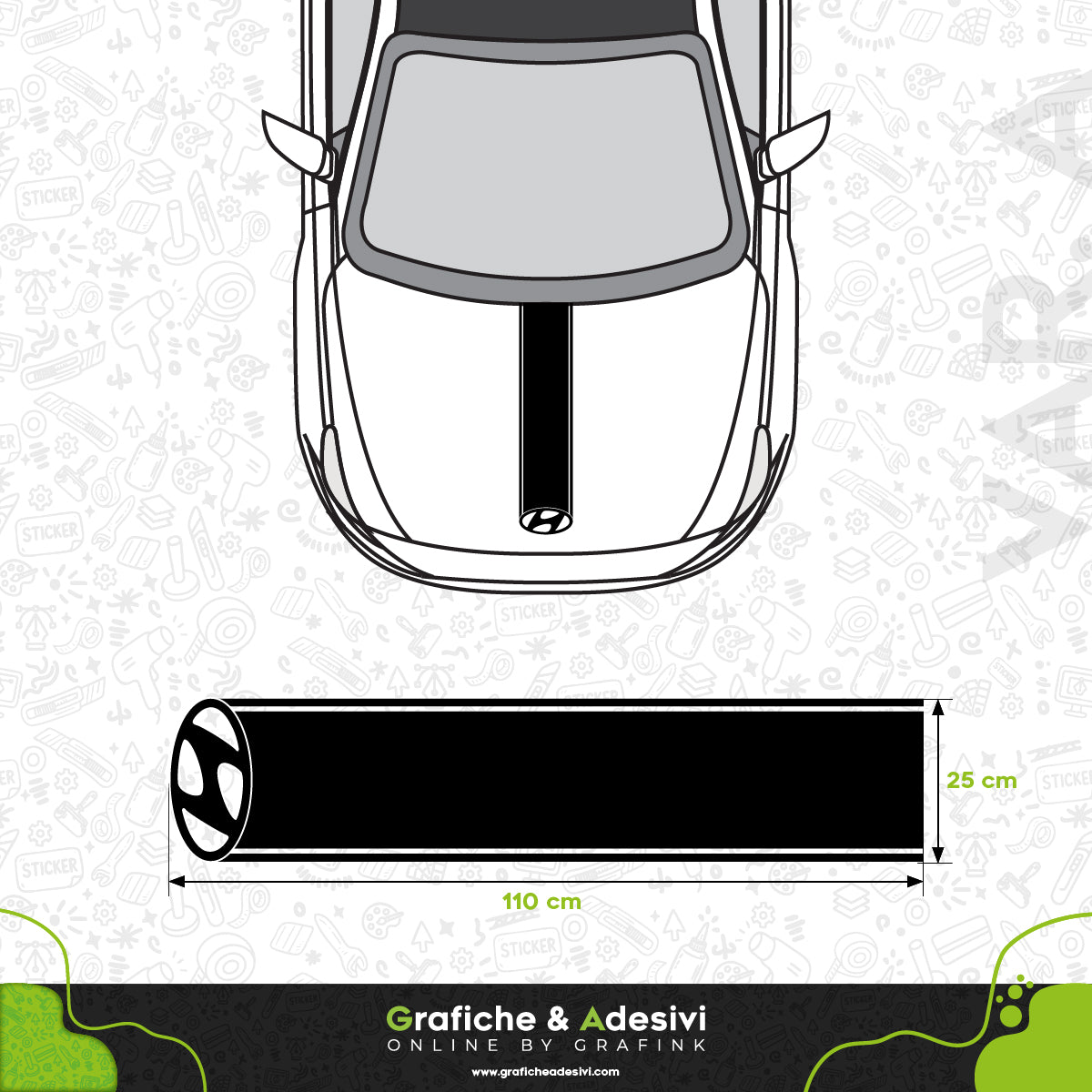 Hyundai - Fascia Striscia Cofano