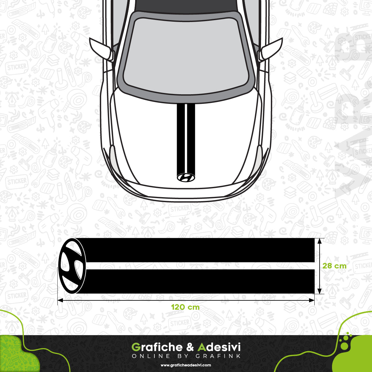 Hyundai - Fascia Striscia Cofano