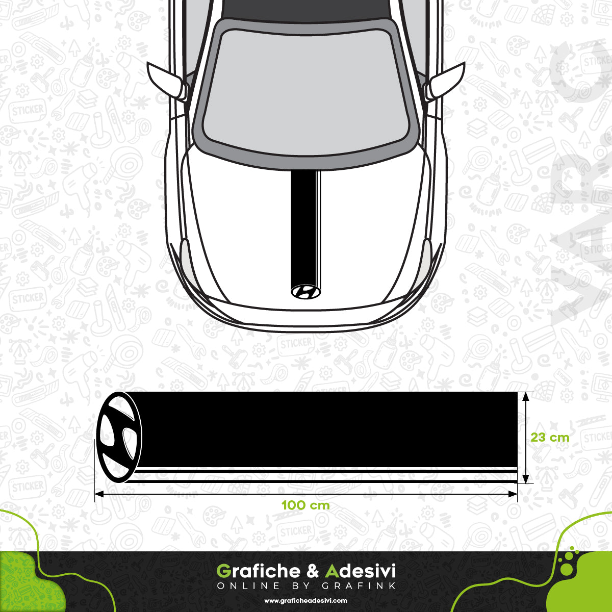 Hyundai - Fascia Striscia Cofano
