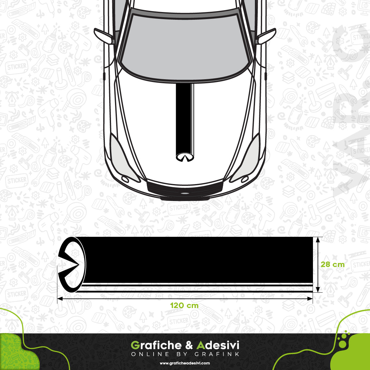 Infiniti - Fascia Striscia Cofano