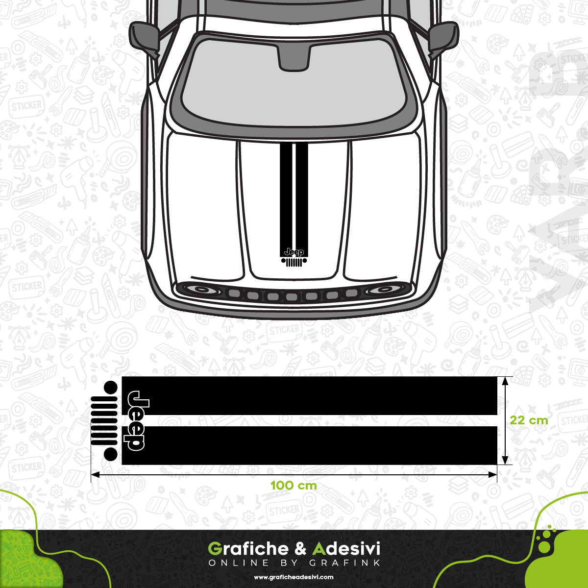Jeep - Fascia Striscia Cofano