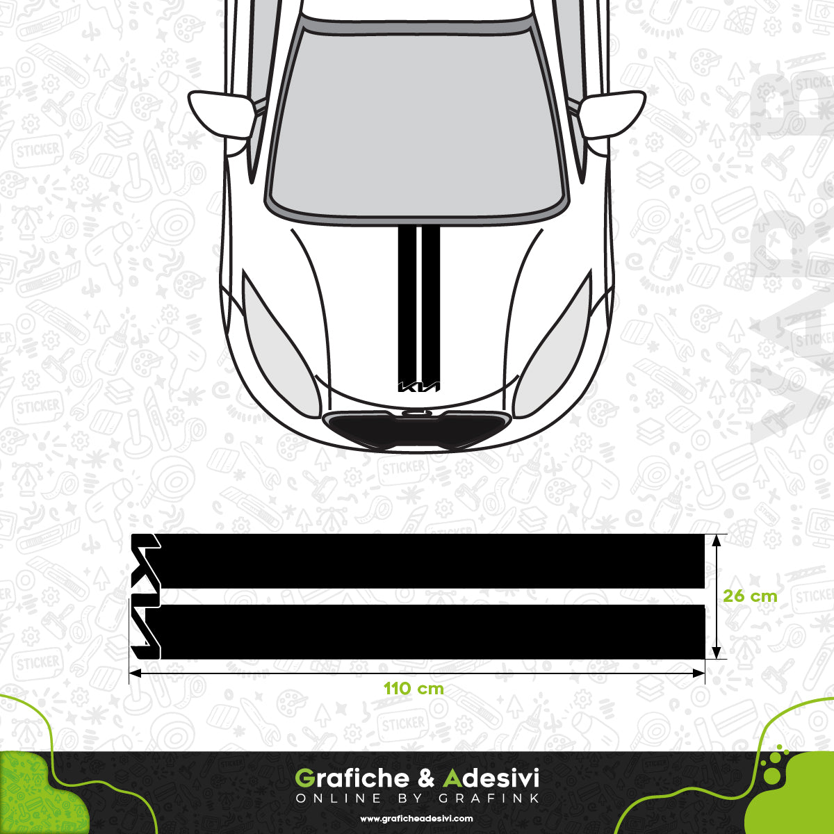 Kia - Fascia Striscia Cofano
