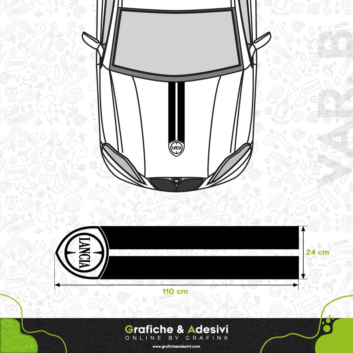 Lancia - Fascia Striscia Cofano