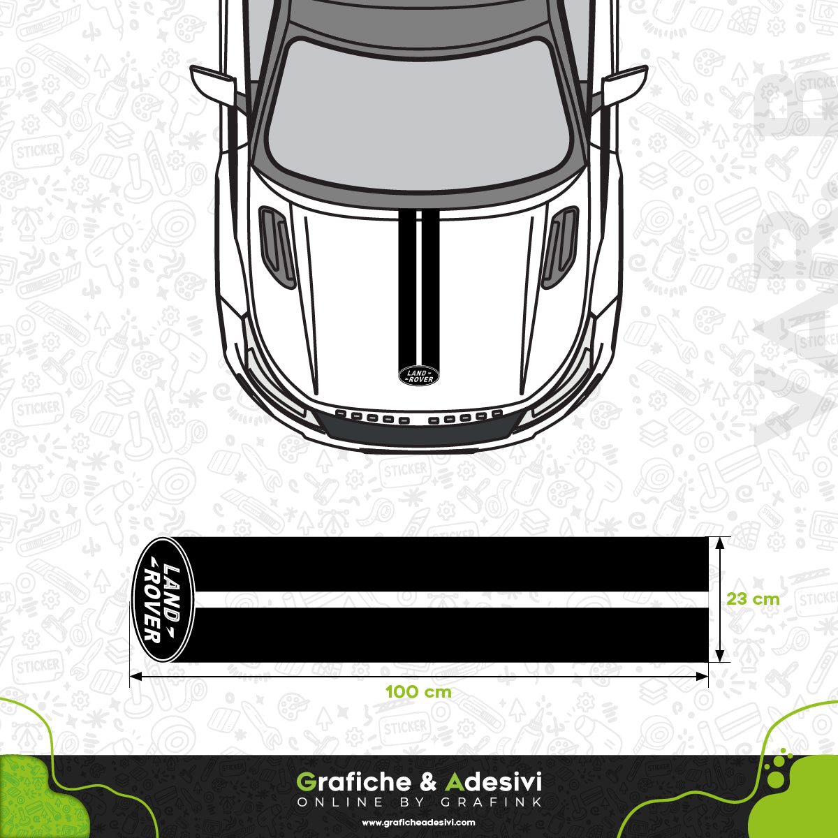 Land Rover - Fascia Striscia Cofano