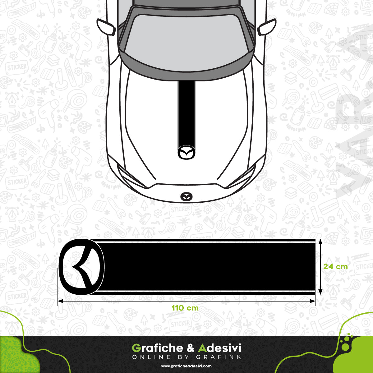 Mazda - Fascia Striscia Cofano