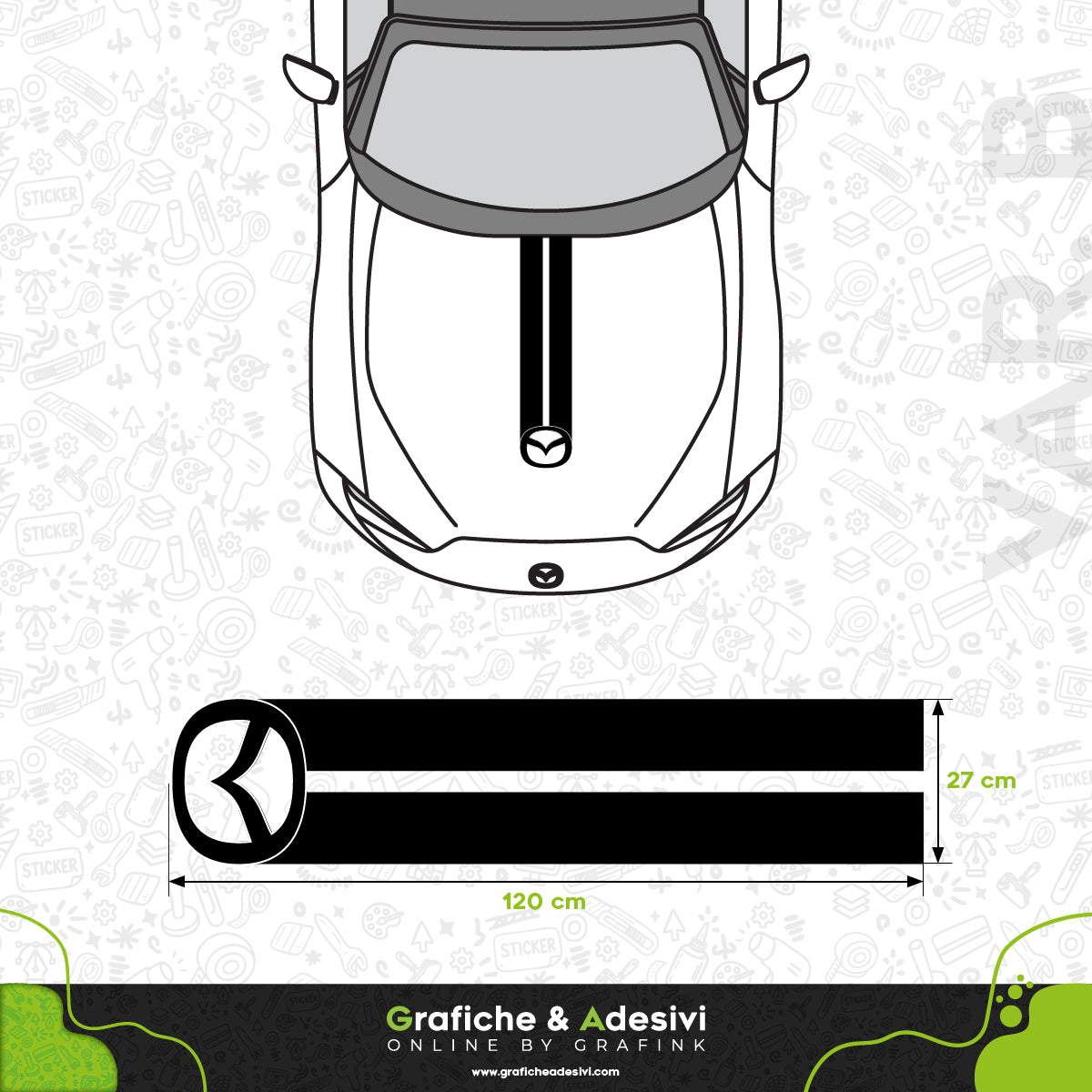 Mazda - Fascia Striscia Cofano