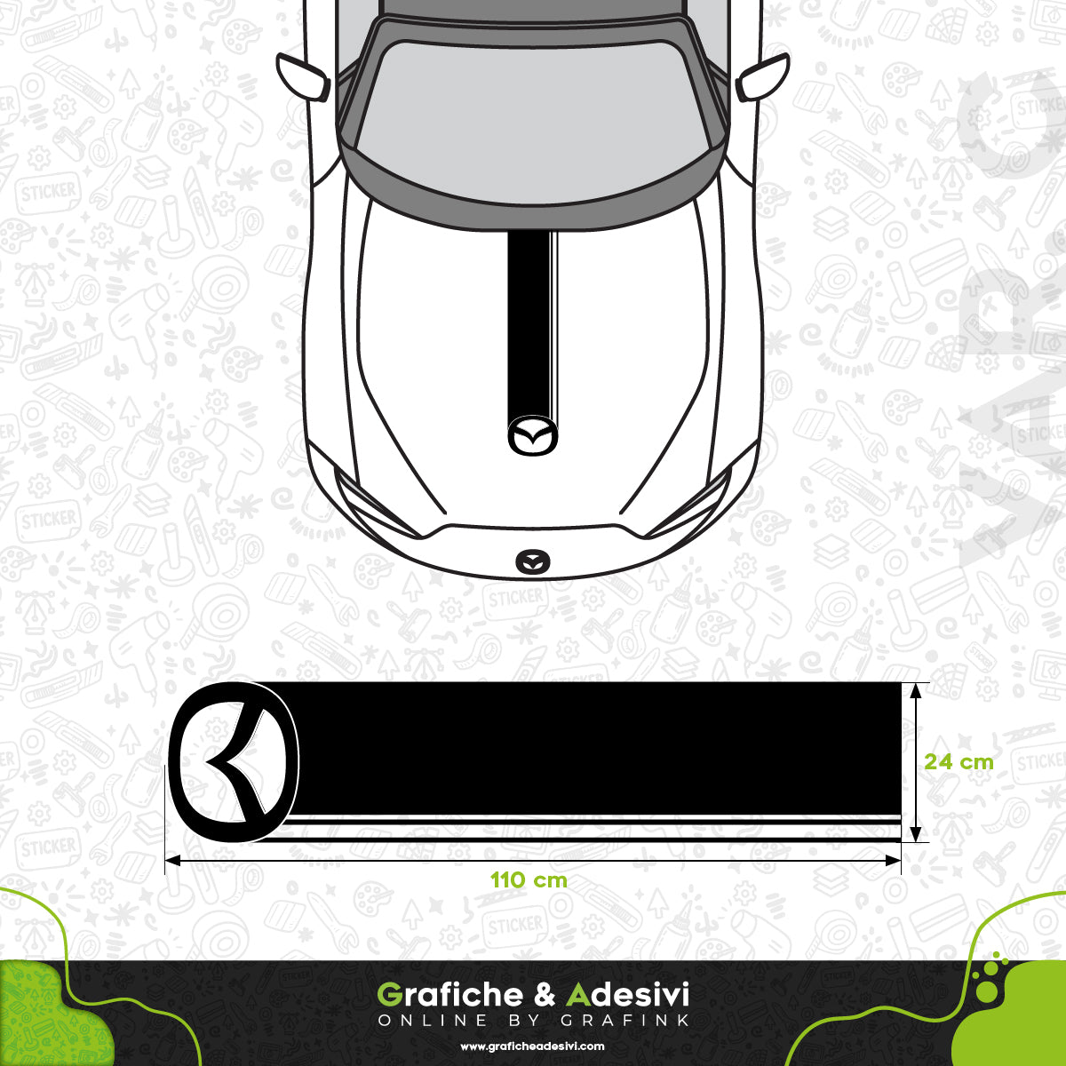 Mazda - Fascia Striscia Cofano