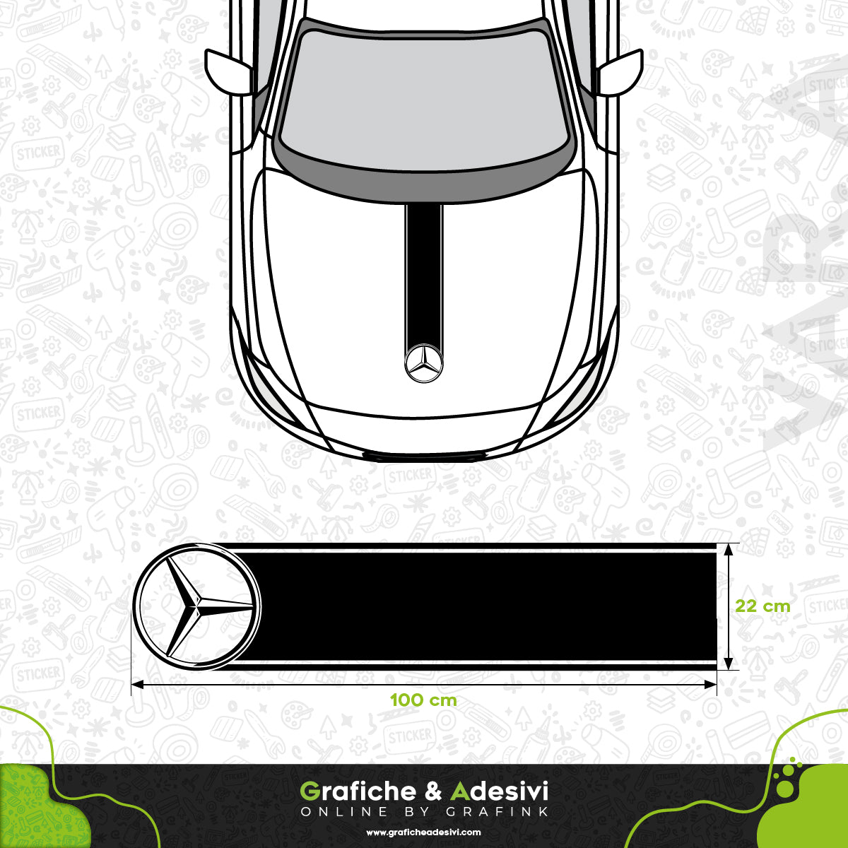 Mercedes-Benz - Fascia Striscia Cofano