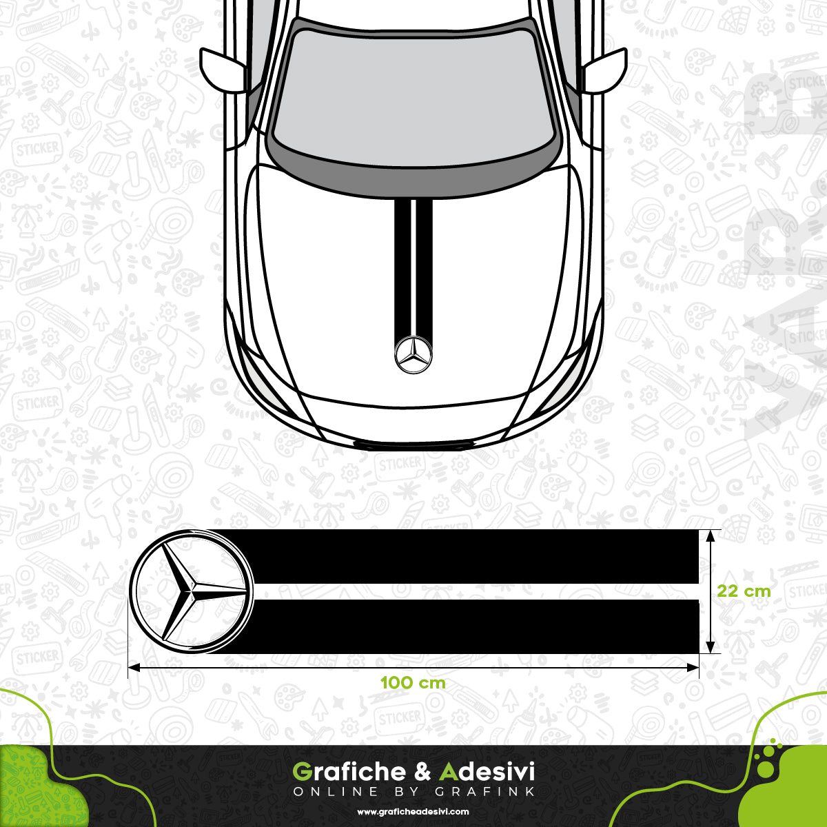 Mercedes-Benz - Fascia Striscia Cofano