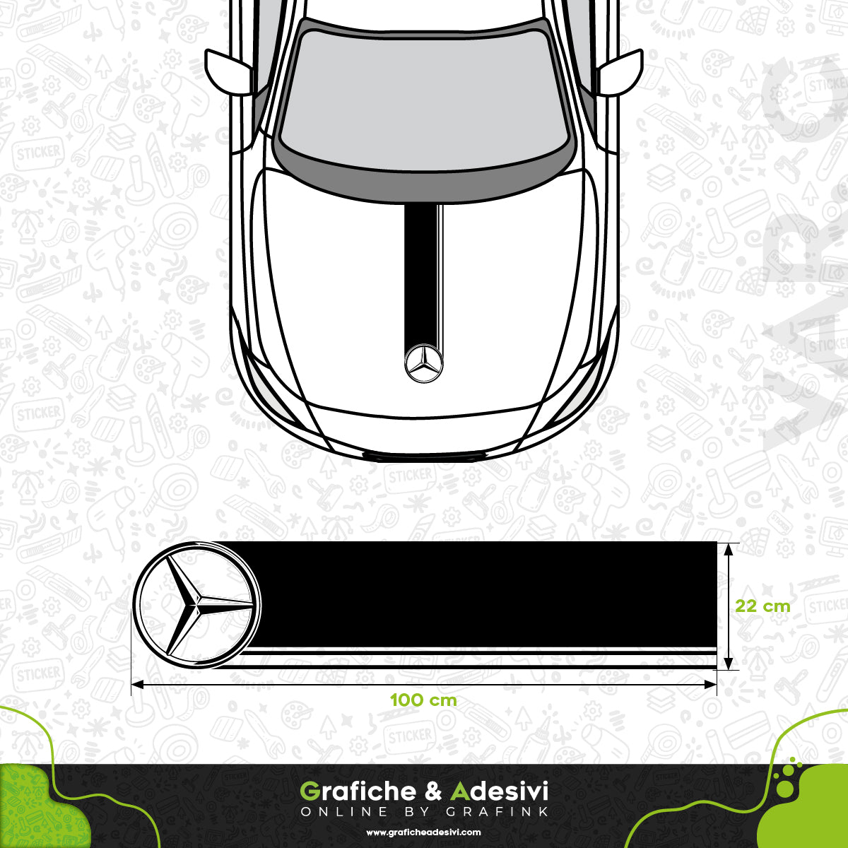 Mercedes-Benz - Fascia Striscia Cofano