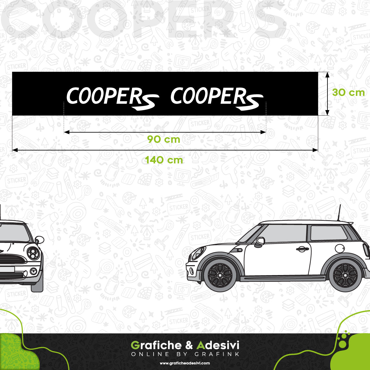 Fascia Adesiva Striscia Parasole - Mini Cooper S