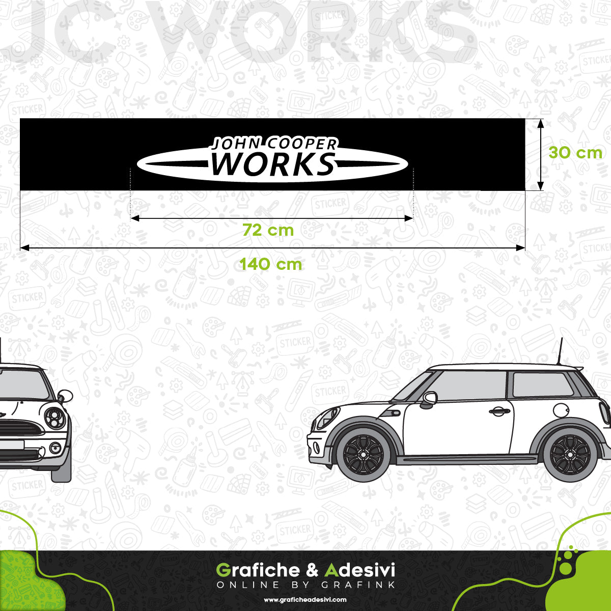 Fascia Adesiva Striscia Parasole - Mini John Cooper Works