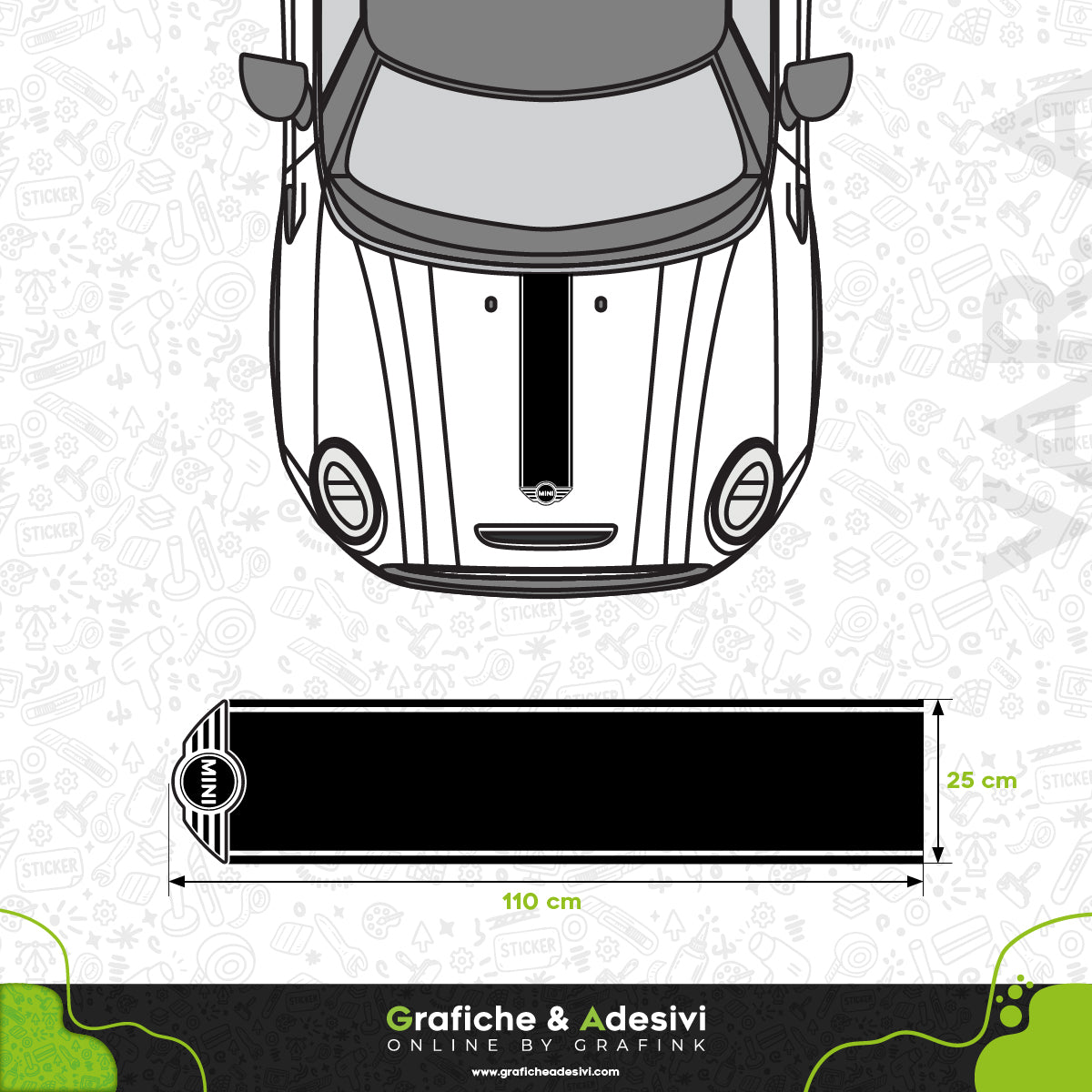 Mini - Fascia Striscia Cofano