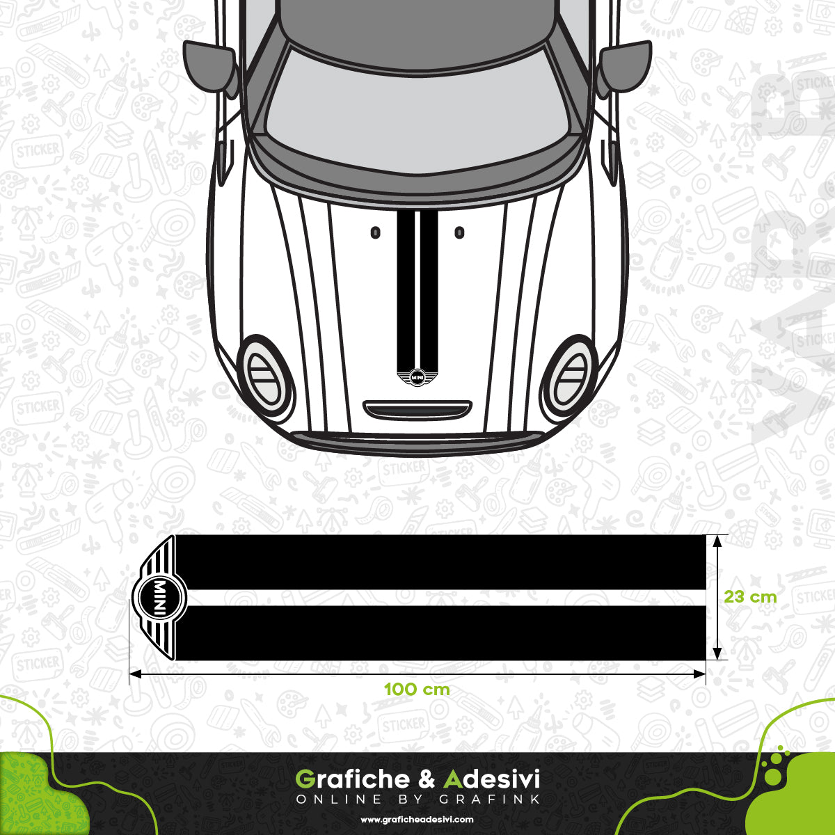 Mini - Fascia Striscia Cofano